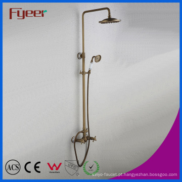 Fyeer alta qualidade Antique Brass banheiro Rainfall Shower Set